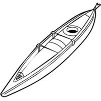 kayak outline illustration digital coloring book page line art drawing vector