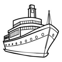 ship outline illustration digital coloring book page line art drawing vector