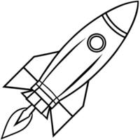 rocket outline illustration digital coloring book page line art drawing vector