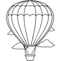 Hot air balloon outline illustration digital coloring book page line art drawing vector