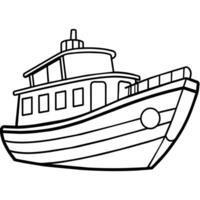 boat outline illustration digital coloring book page line art drawing vector