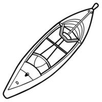 kayak outline illustration digital coloring book page line art drawing vector