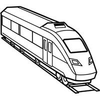 Train outline coloring book page line art illustration digital drawing vector
