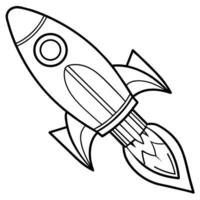 rocket outline illustration digital coloring book page line art drawing vector