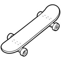 skateboard outline illustration digital coloring book page line art drawing vector