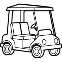 Golf cart outline illustration digital coloring book page line art drawing vector