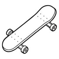 skateboard outline illustration digital coloring book page line art drawing vector