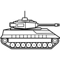 Tank outline coloring book page line art illustration digital drawing vector