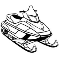 snowmobile outline coloring book page line art illustration digital drawing vector