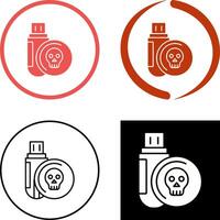 Infected Usb Drive Icon Design vector