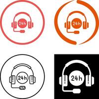 24 Hours Support Icon Design vector