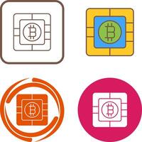 bitcoin chip icono diseño vector