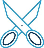 Scissors Line Blue Two Color Icon vector