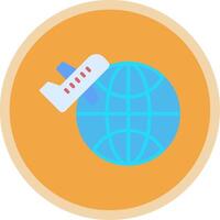 en todo el mundo Envío plano multi circulo icono vector