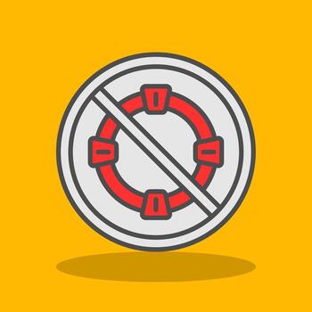 Prohibited Sign Filled Shadow Icon vector