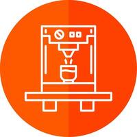 Coffee Machine Line Red Circle Icon vector