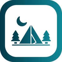 Camping Zone Glyph Gradient Corner Icon vector