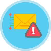 Warning Mail Flat Multi Circle Icon vector