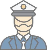 Captain Of Ship Line Filled Light Icon vector