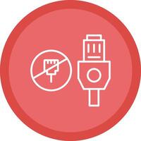 Lan Unplugged Line Multi Circle Icon vector