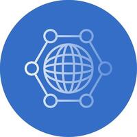 Global Snchronzation Flat Bubble Icon vector