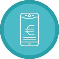 Euro Mobile Pay Line Multi Circle Icon vector