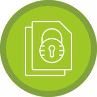 Security File Lock Line Multi Circle Icon vector