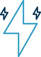 Thunder Bolt Line Blue Two Color Icon vector