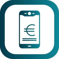 Euro Mobile Pay Glyph Gradient Corner Icon vector