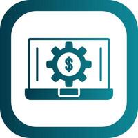 Laptop Money Glyph Gradient Corner Icon vector