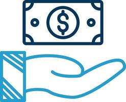 Donate Line Blue Two Color Icon vector