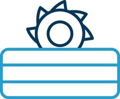 Table Saw Line Blue Two Color Icon vector