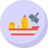 Ship Flat Bubble Icon vector