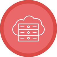 Cloud Server Line Multi Circle Icon vector