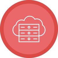 Cloud Server Line Multi Circle Icon vector