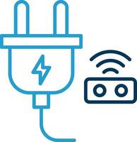 Smart Plug Line Blue Two Color Icon vector