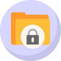 Secure Folder Flat Bubble Icon vector
