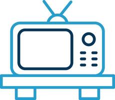 Tv Line Blue Two Color Icon vector