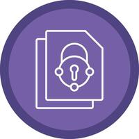 Security File Connect Line Multi Circle Icon vector