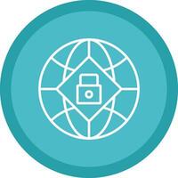 Global Security Line Multi Circle Icon vector