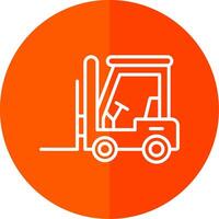 Forklift Line Yellow White Icon vector