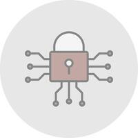 Cyber Security Line Filled Light Icon vector
