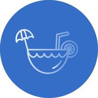 Coconut Drink Flat Bubble Icon vector