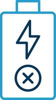 Empty Battery Line Blue Two Color Icon vector