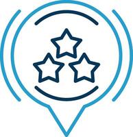 Star Line Blue Two Color Icon vector