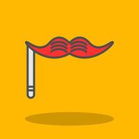 Bigote lleno sombra icono vector