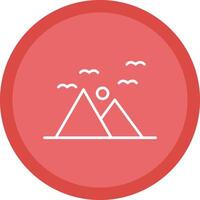 Mountains Line Multi Circle Icon vector