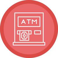 Atm Machine Line Multi Circle Icon vector