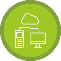 Cloud Computing Line Multi Circle Icon vector