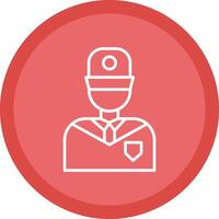 Security Guard Line Multi Circle Icon vector